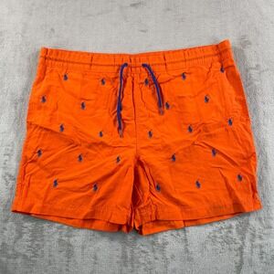 Vintage Polo Ralph Lauren Swim Trunks Men 38x5 (Tag Large) Embroidered Blue Pony